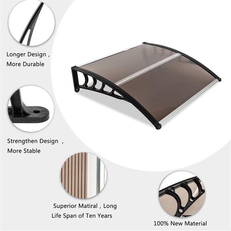 Flandre Patio Door Window Awning Canopy, Polycarbonate Cover Front Door