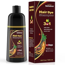 Chestnut Brown Hair Dye Shampoo 3 in 1, Shampoo Tinte para Cubrir Canas para Hombres y Mujeres, Cobertura Instantánea de Canas con Esencia Herbal     