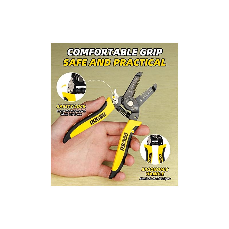 DOWELL 10-22 AWG Wire Stripper Cutter Wire Stripping Tool And