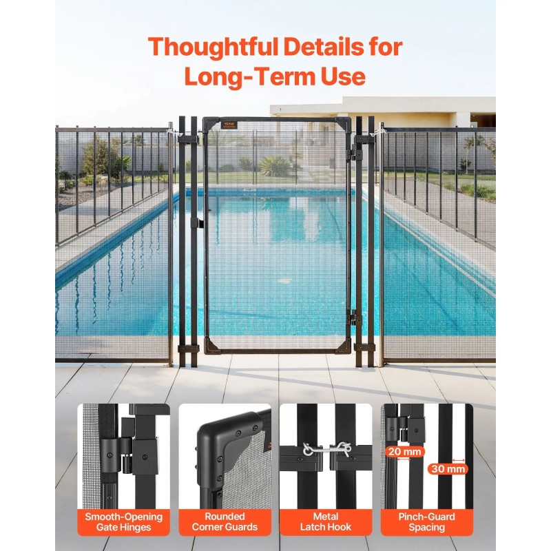 4 X 2.5 ft Inground Outdoor Security Swimming Pool Fence