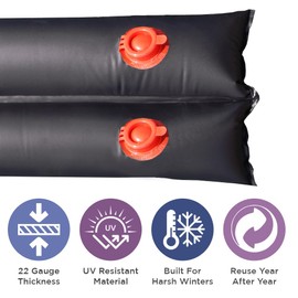 Buffalo Blizzard Black 8 ft. Long Double Chamber Water Bags for Winter Pool Closing | 10 Pack | 22-Gauge Heavy-Duty Vinyl Material | Secures Winter Safety Cover to Rectangular Swimming Pools