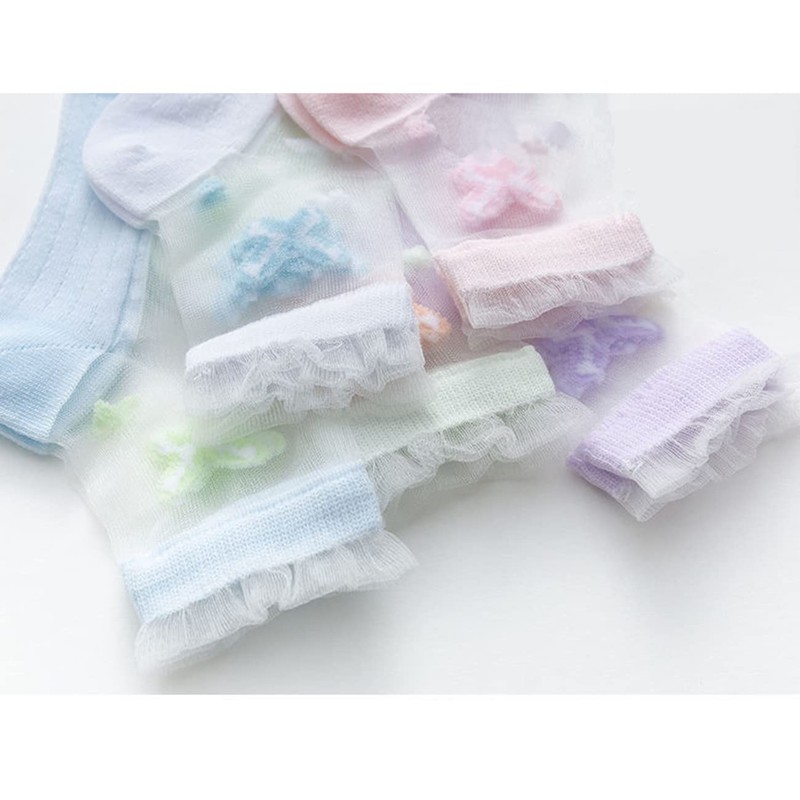 ZEFANGYU Children's Socks, See-Through Socks, Summer, Ultra-thin, Mesh, Baby, Girls,