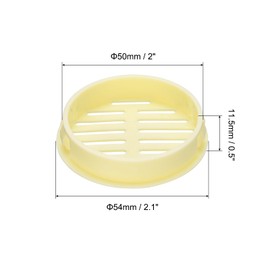 sourcing map 10Pcs 50mm/2in Air Vents Circular Soffit Vents, Yellow Plastic Soffit Vent Cover for Bathroom Home, Office, Kitchen, Cabinet, Wardrobe