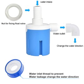 1/2 Inch Inner Upper Water Inlet Automatic Float Valve Water Level Control Valve, Used in Swimming Pools, Livestock Tanks, Aquaculture, Aquariums (JYNS-15)