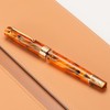 Asvine P20 Piston Fountain Pen Amber Resin, Iridium Medium Nib