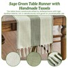 NICKLIN Table Runner with Handmade Tassels,33x183cm Table Runners for Dining