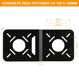 VESA Mount Adapter Extender Bracket: CaSZLUTION Universal VESA Conversion Plate Compatible with Intel NUC VESA Monitor 35 by 75 mm to 100 by 100 mm Extension Plate Holder for Mini PC CPU Computer