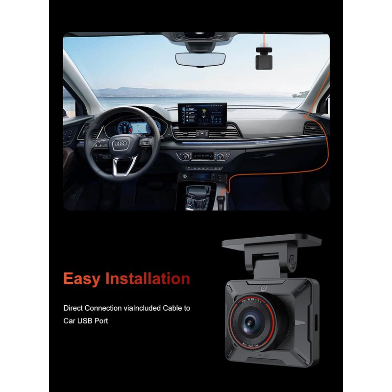 Dash Cam FHD 1080P Car Camera, AKEEYO WiFi Dash Camera