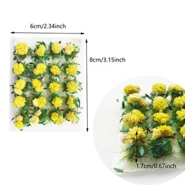 Cayway 2 Colour Flower Grass Tufts Sand Table Set Flower Model Building Terrain Model Kit for Miniature Landscapes, Sand Table Theme Models, Landscape Model, Garden