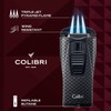 Colibri Monaco Triple Jet Flame Cigar Lighter, Wind Resistant, Blue