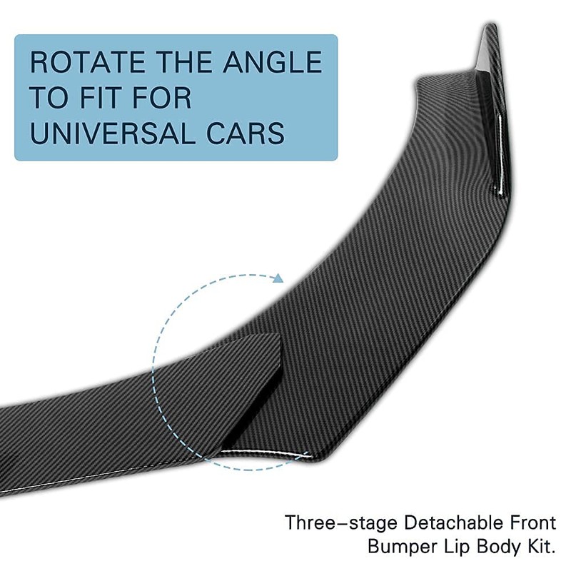 DREAMIZER Universal Front Bumper Lip Strut Rod Spoiler Wing Wide
