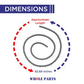 Whole Parts 00486767 Range Oven Door Seal Gasket (Including 33 Mounting Clips) Part# 00486767 - Replacement and Compatible with Some Thermador, Kitchen Aid, Bosch and Kenmore Ranges or Ovens