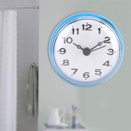 Pomya Reloj de Pared con Ventosa, Reloj de Pared con Ventosa, Reloj de Ducha Resistente al Agua, Mini Reloj Redondo, Accesorios de baño para la Cocina Baño