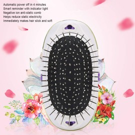 Cepillo secador de pelo, cepillo térmico para alisar, cepillo alisador iónico de cerámica eléctrico, peine alisador rizador, secado rápido, para salón profesional en casa(Púrpura)