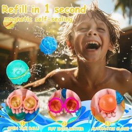 Reusable Water Balloons for Kids Adults: Fast Refillable Water Balloons with Mesh Bag,Self-Sealing Water Bomb for Summer Outdoor Game,Party Favors,Pool Party Supplies(12 Pack)