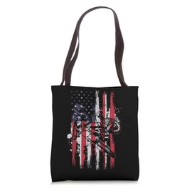 Motorcycle Freestyle Supercross American Flag Dirtbike Tote Bag