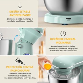 Electric Stand Mixer,10 Speeds Tilt-Head Food Mixer, 3-IN-1 Kitchen Mixer for Daily Cooks with 5 QT Bowl,Dough Hook, Beater, Whisk (Morandi Green)