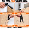 Multi-Function Scribing Ruler for Woodworking – Adjustable Contour Measuring and