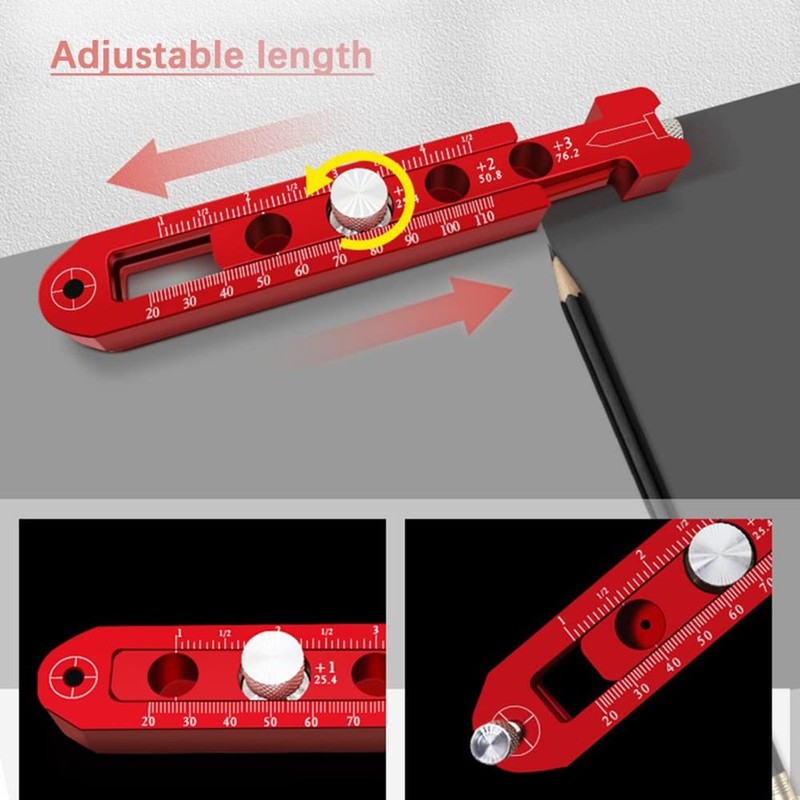Woodworking Aluminum Alloy Circular Drawing Tool,Fixed-Point Marking Gauge Woodworking Compass