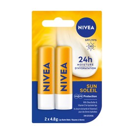 NIVEA NIVEA Sun Caring Lip Balm Sticks with SPF 30, Duo Pack (2 x 4.8 g)(Imported from Canada)