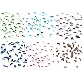 6 Pack Multi Shape Flat Back Nail Rhinestones, Glass Crystals Shiny Nail Rhinestones for Nail Art for DIY Nail Art Women Nail Decor