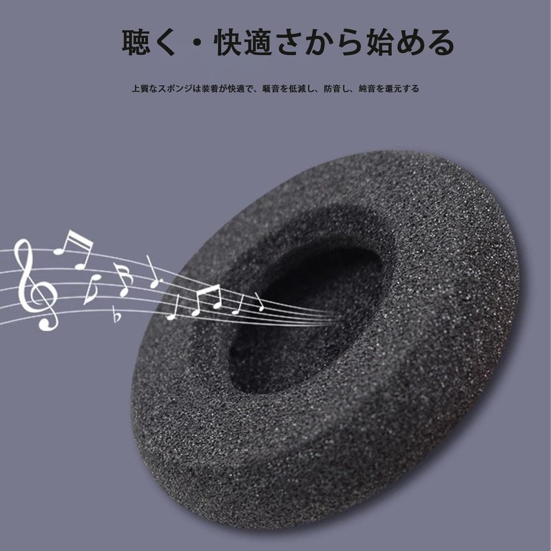 Mirhua 55mm Diameter High Elastic Sponge Cover for Headphones &