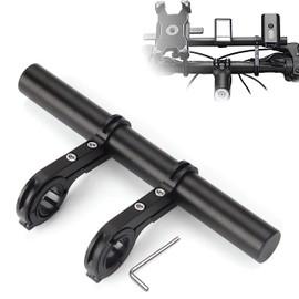 Bicycle Handlebar Extension, 20 cm Handlebar Extension Bicycle with Screwdriver, Handlebar Extender for 25-34 mm Handlebars, Aluminium Alloy for GPS, Camera, Torch, Phones