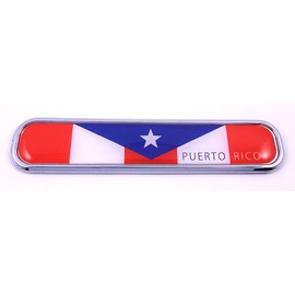 Puerto Rico Rican flag Chrome Emblem 3D auto Decal car bike boat 5.3"