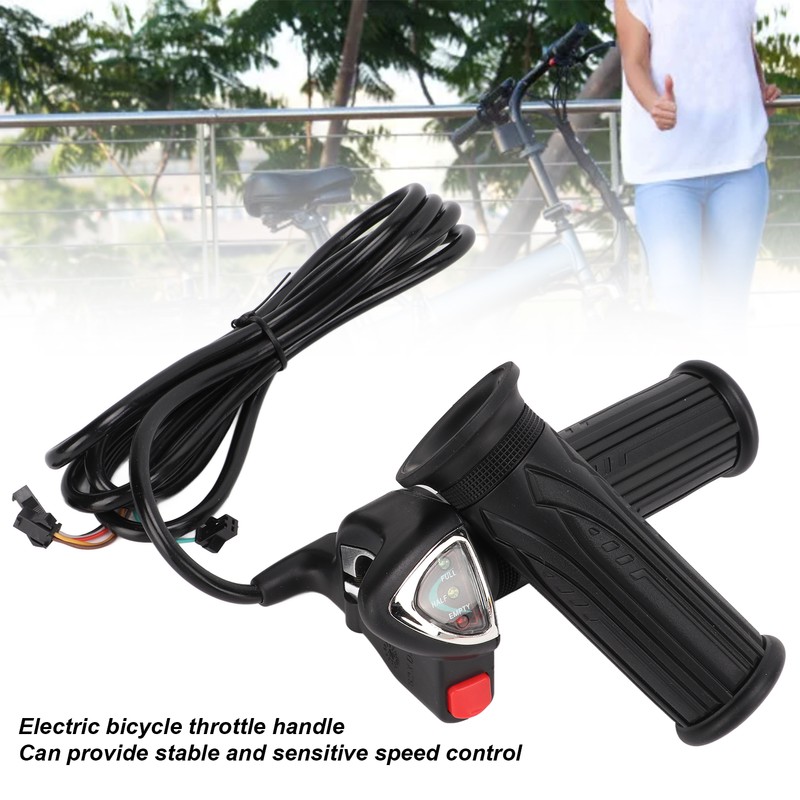 Electric Bicycle Gas Throttle Handle Throttle Grip with Battery Indicator