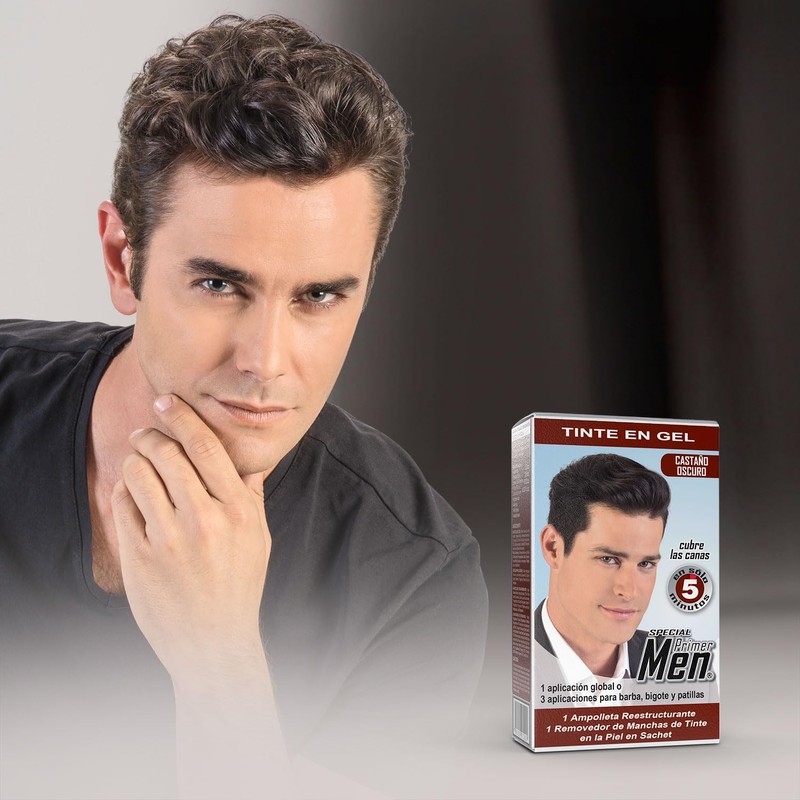 Tinte En Gel Barba Bigote Cabello Castaño Oscuro Special Men