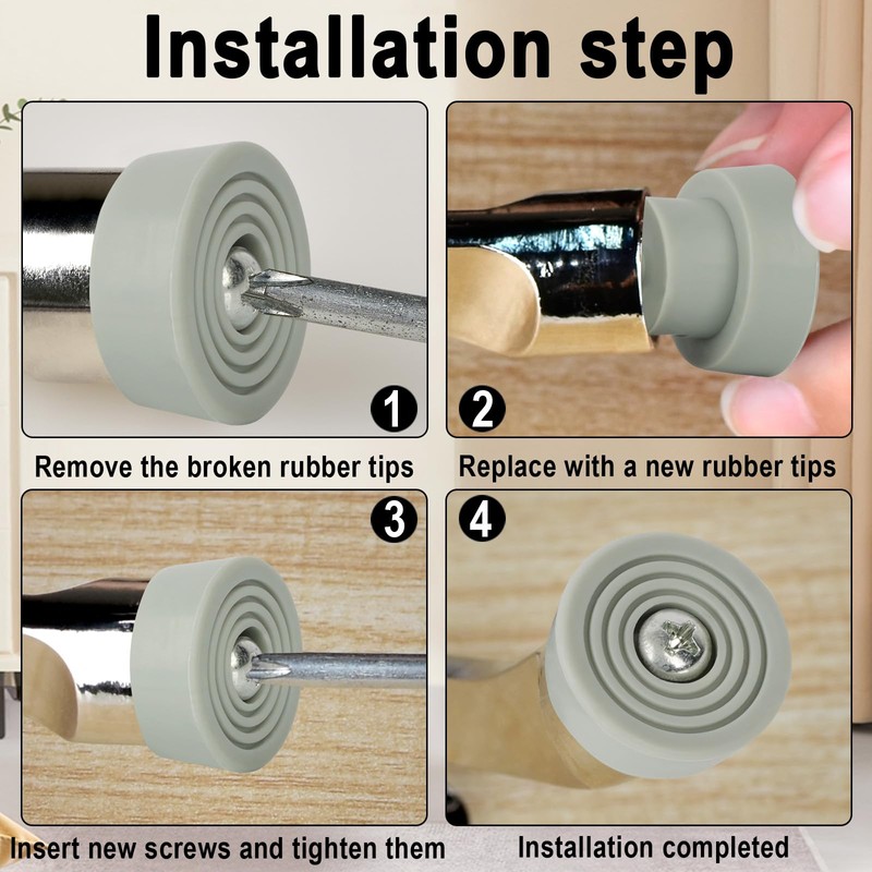 12-Pack Door Stopper Replacement Rubber Tips Heavy Duty Stop Holder
