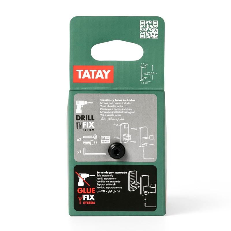 TATAY Single Bath Hook for Towel Slim Wall Hook Stainless