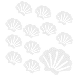 Coufce Clear Bathtub Stickers Non Slip, Shell Shaped Tubs Safety Shower Treads, Adhesive Sticker for Bathroom Bathtub, Shower Floor(12Pcs)