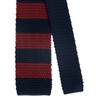Maneragram Mannergram Silk Preppy Block Knit Tie Navy Wine