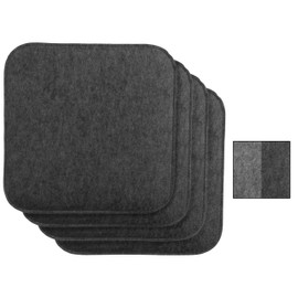 Brandsseller Reversible Felt Seat Cushion Value Pack of 4 Double Square Chair Cushion Seat Cushion Padded 35 x 35 x 1.5 cm Anthracite/Grey