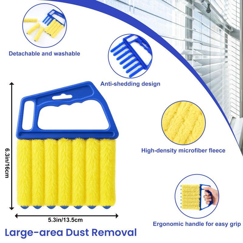 Blind Cleaner Duster Tool - 4 Pcs 7 Fingers Anti-Shedding