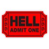 Unbranded/Generic 2pcs Ticket To Hell funny Hardhat Stickers Toolbox or