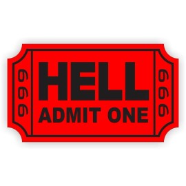 Unbranded/Generic 2pcs Ticket To Hell funny Hardhat Stickers Toolbox or Safety Helmet Decals