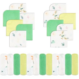 Viviland Baby Washcloths, Super Soft Baby Towels Care for Baby's Sensitive Skin, 24 Pack Kids Body Wash Face Cloth for Baby Gril, Bath Towel for Newborn and Infants, Butterfly Pattern 9 x 9 inch