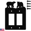 Bear Double Gang Light Switch Wall Plate (Double Rocker (GFCI),