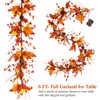 6 FT Fall Garland with 20 Lights & Timer, Pre-lit