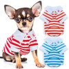 2 Pieces Stripe Dog T-Shirt Teacup Chihuahua Dog Clothes for