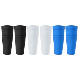 Pistha 3 Pairs Kids Youth Soccer Shin Guard Sleeves Breathable Shin Guard Sleeves Soccer with Pocket for Boys Girls Teens Soccer Sport