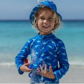 Playshoes Boys UV Protection Fishing Hat Swimming Hat Headwear, Shark, 53