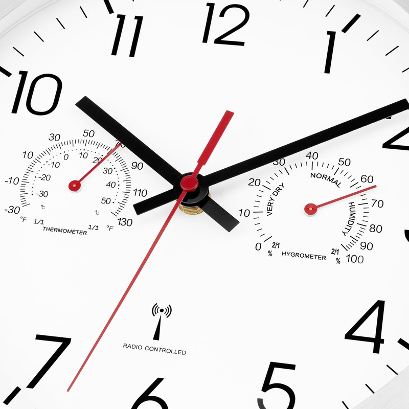 Foxtop Radio Wall Clock, Quartz Wall Clock with Temperature and