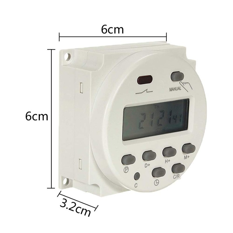 SagaSave Programmable Timer Switch, 220V Electric Weekly Digital Timer with
