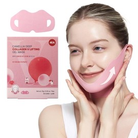 Camellia Deep Collagen Chin Lifting Gel Mask, Double Chin Reducer, Defined Jawline Shaper, Hydrating Firming Brightening  Cosmetic lifting Jeju Camellia Ingredients Skin Repair:_Trial pack (4ea for 4 days)