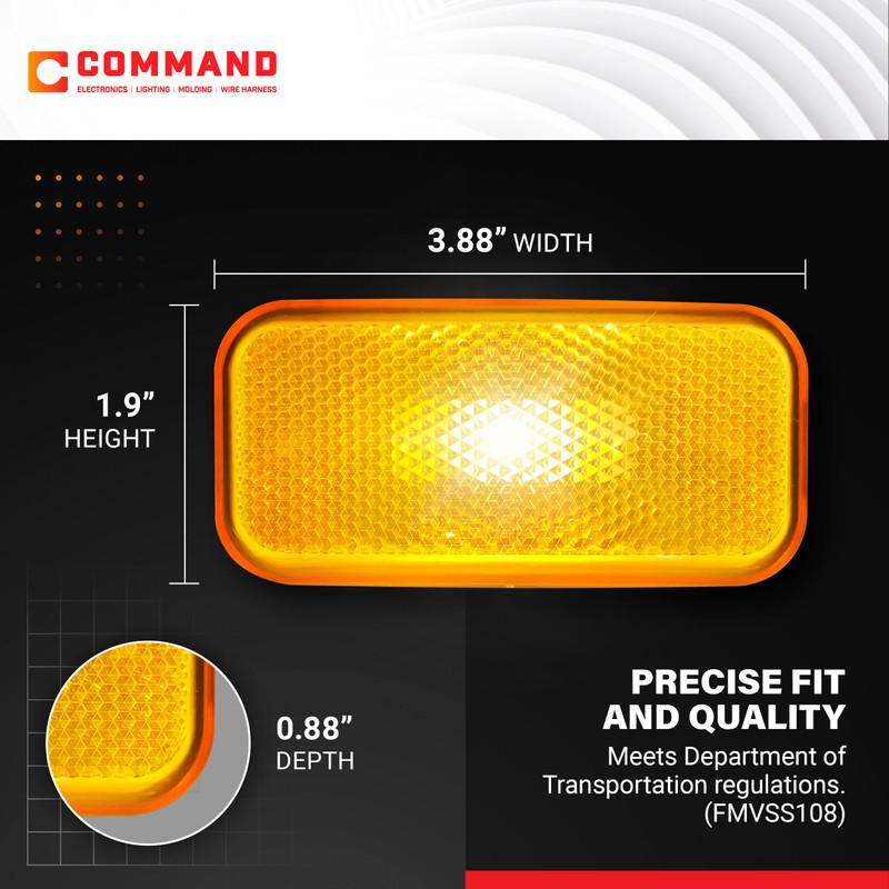Command Electronics OEM 12V Modern Incandescent RV & Trailer Clearance