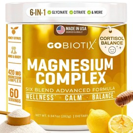 Gobiotics Magnesium Glycinate Powder u2013 Cortisol Highly Absorbent Complex Calming Supplement for Women and Men, Honey Citrus, 1 Count, 282g / 고바이오틱스 마그네슘 글리신산 분말 u2013 코티솔 여성 및 남성용 고흡수성 복합 진정 보충제, Honey Citrus, 1개, 282g
