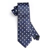 HISDERN Extra Long Polka Dots Tie Handkerchief Men's Necktie &